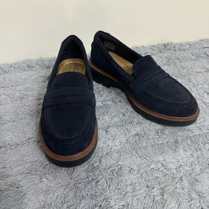 CLARK shoes Loafer blue suede loafers